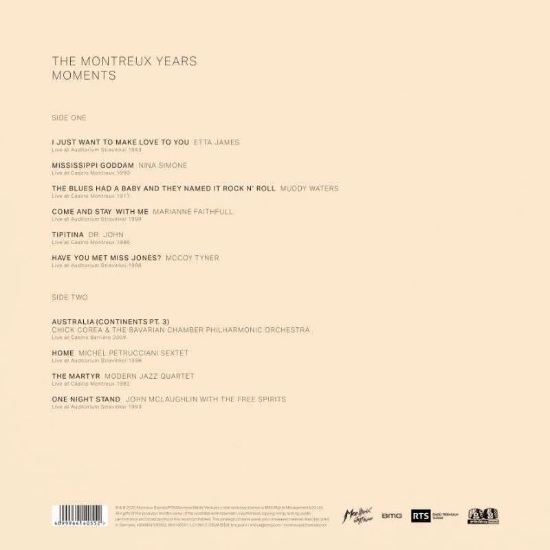 Revox The Montreux Years Moments Vol.1 masterband