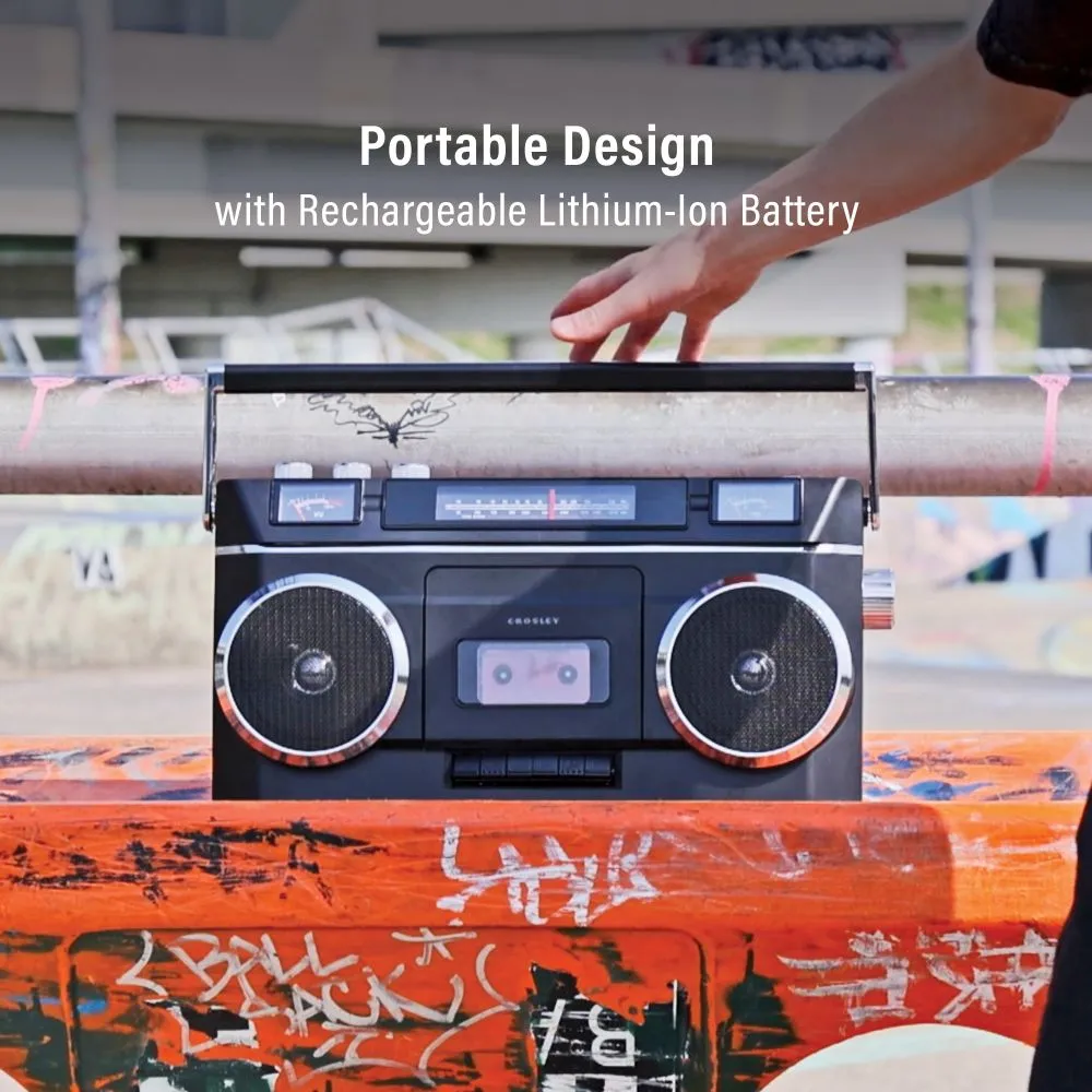 Crosley Blast boombox kassettspelare svart bärbar