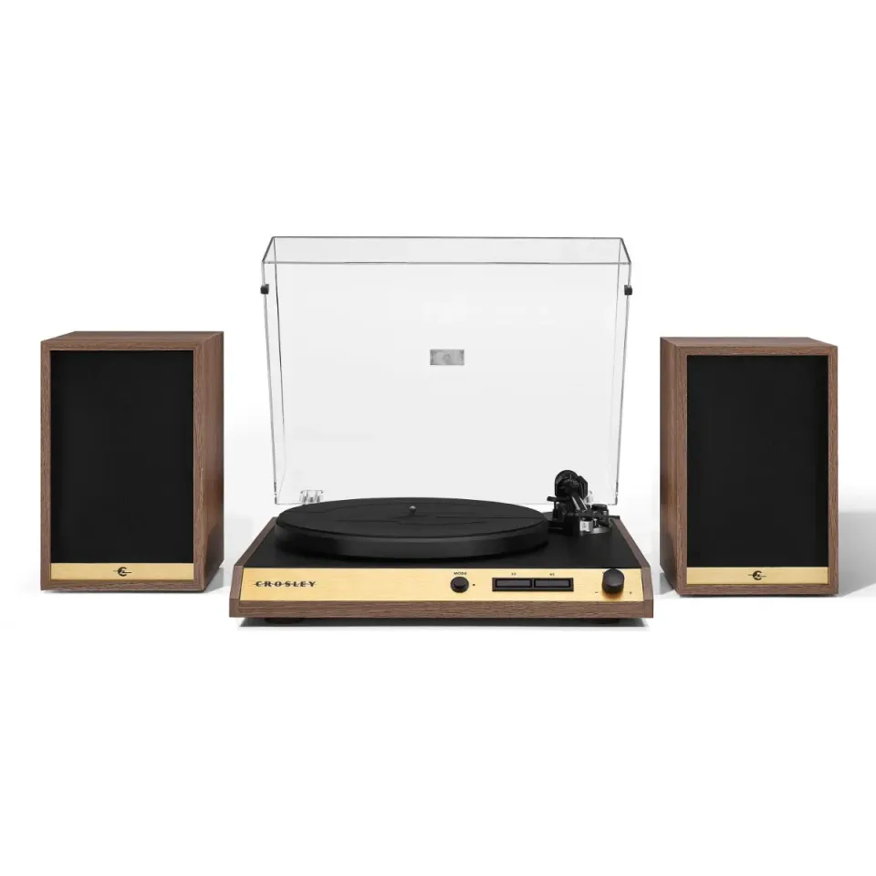 Crosley C72 skivspelare med högtalare valnöt Bluetooth