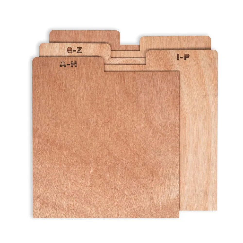 Crosley A-Z skivavdelare trä för LP natural