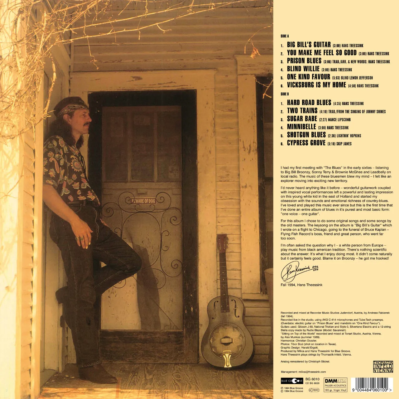 Hans Theessink Hard Road Blues masterband Standard Master