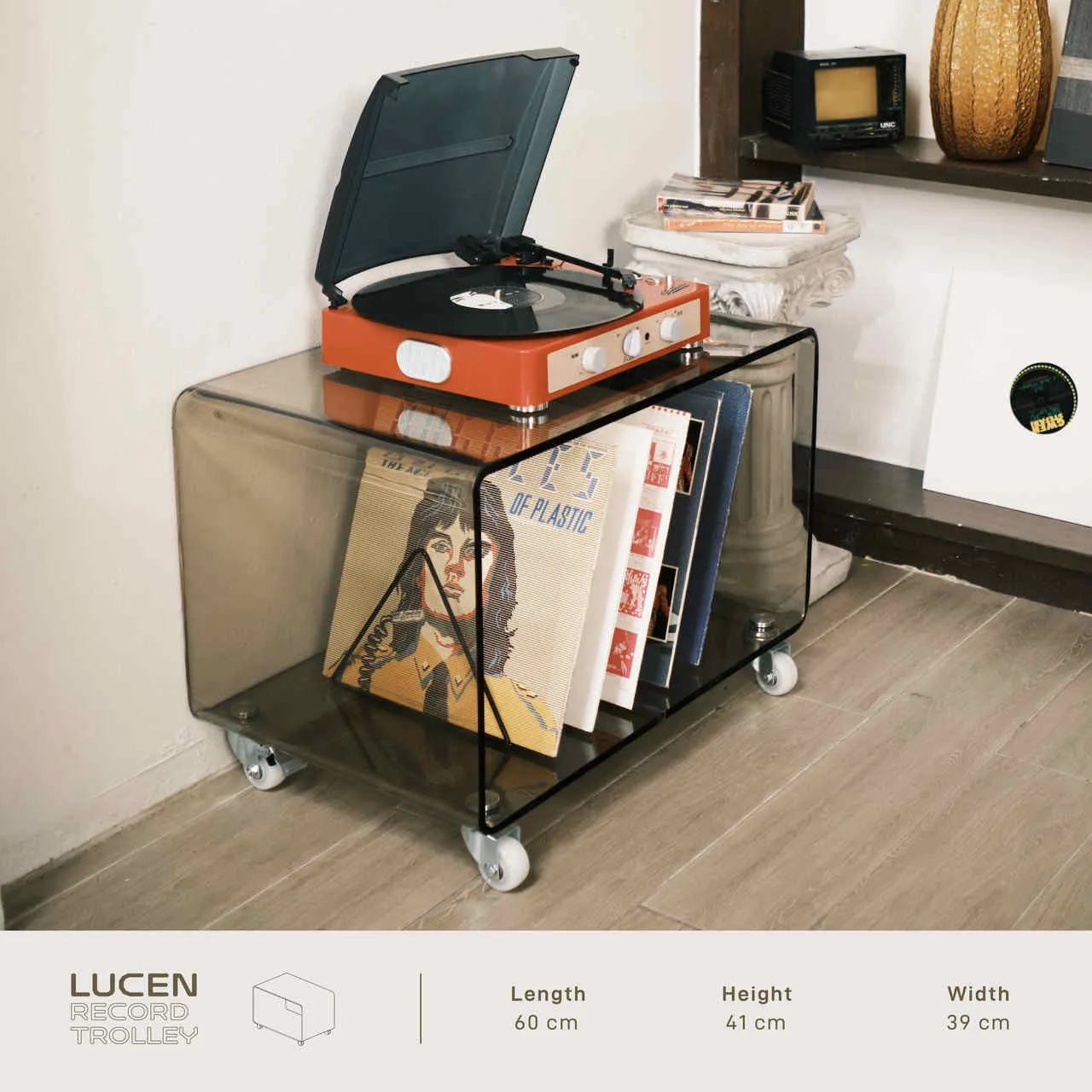 Gadhouse Lucen Record Trolley skivvagn för LP