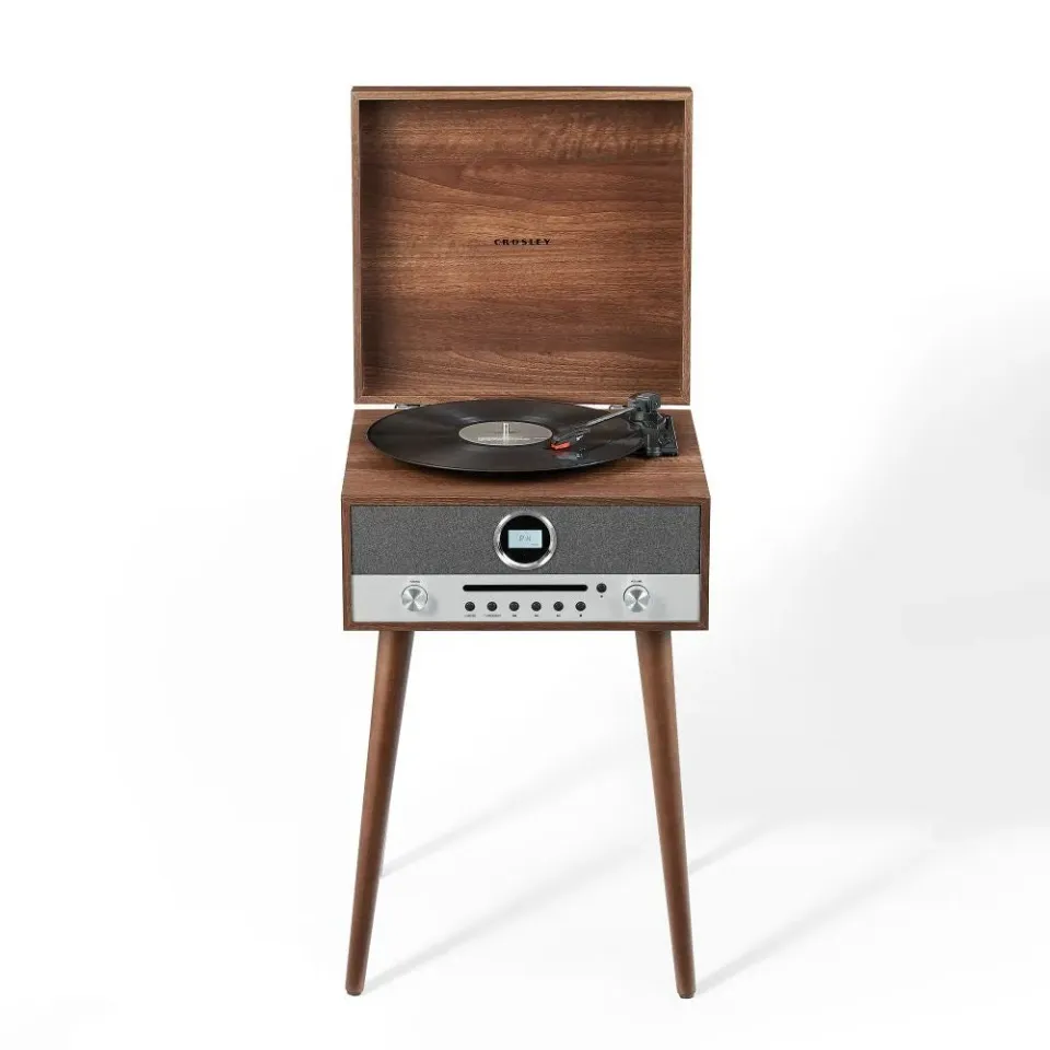 Crosley Nash 7-i-1 skivspelare valnöt multimedia