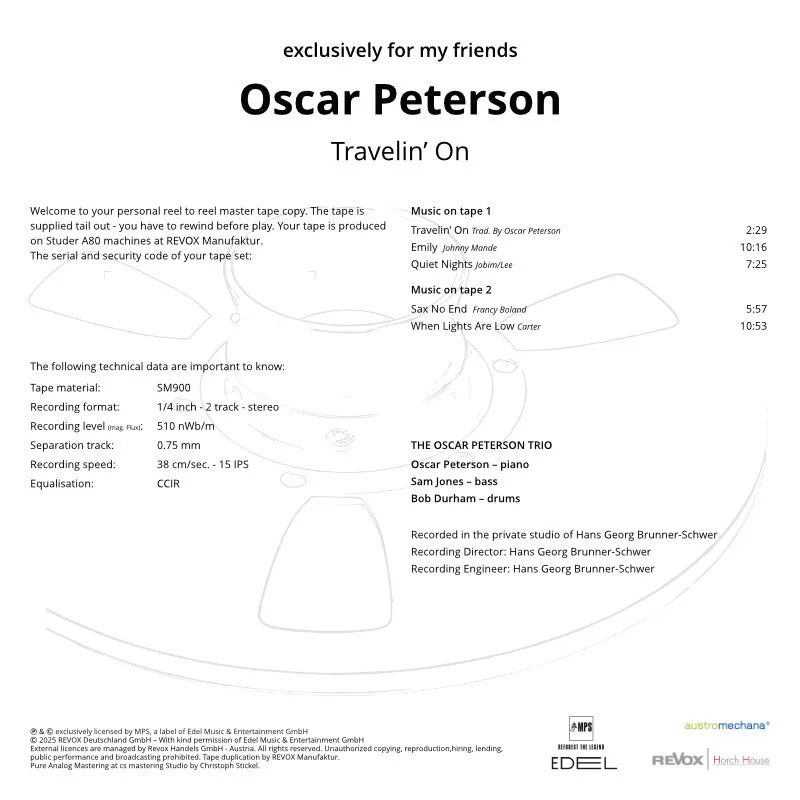 Revox Oscar Peterson Travelin On masterband studio master
