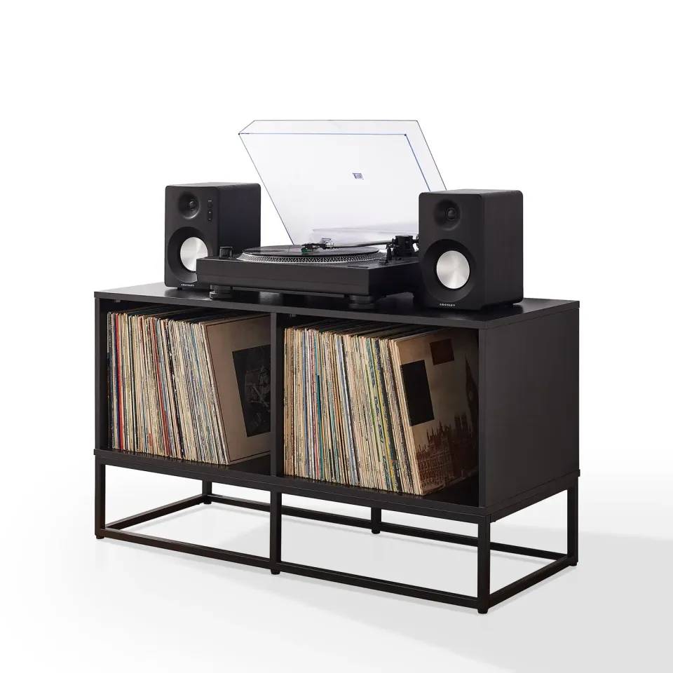 Crosley Enzo skivspelarbänk svart med vinylförvaring