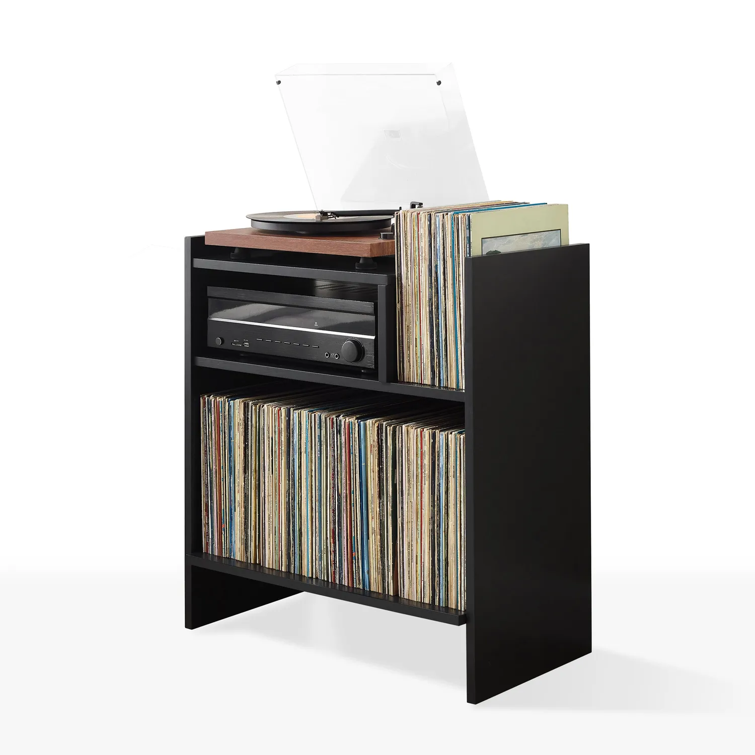 Crosley Portland skivspelarställ svart för vinyl
