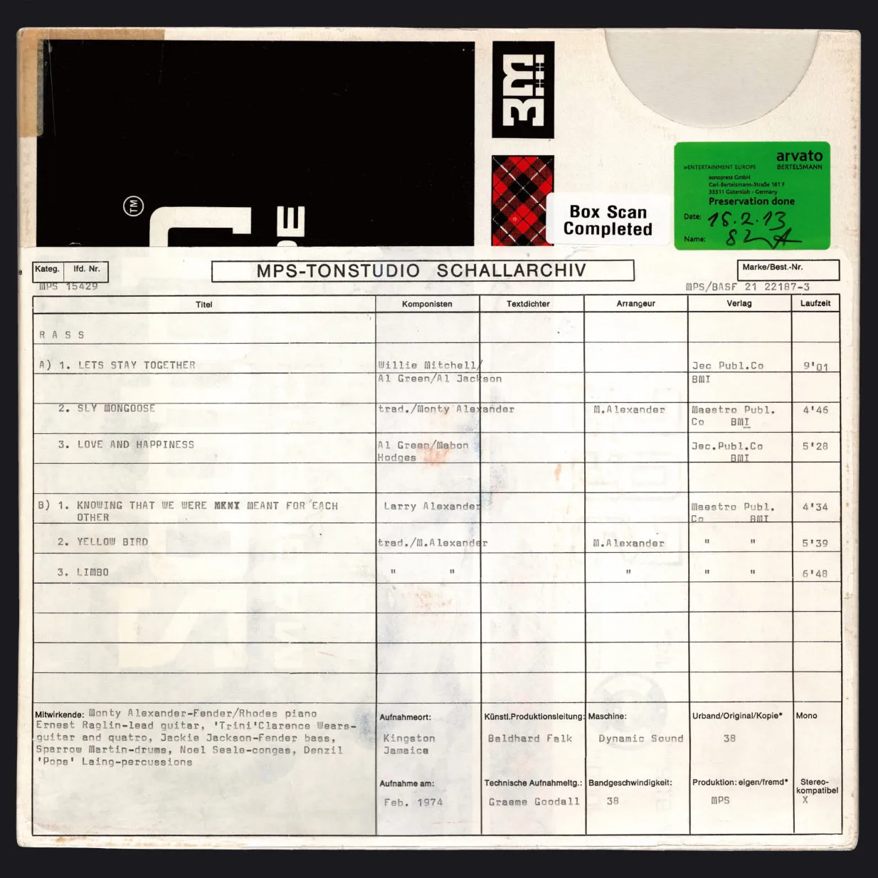 Revox Monty Alexander Rass masterband Standard