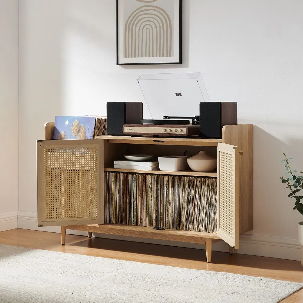 Crosley Maeve skivspelarskåp ask vinylförvaring