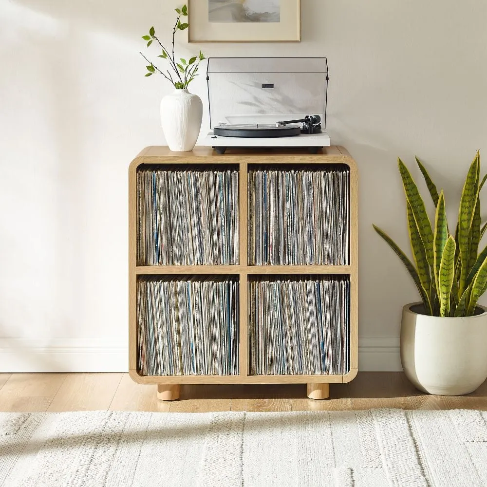 Crosley Zoe 4 Cube skivspelarbänk ask vinylhylla