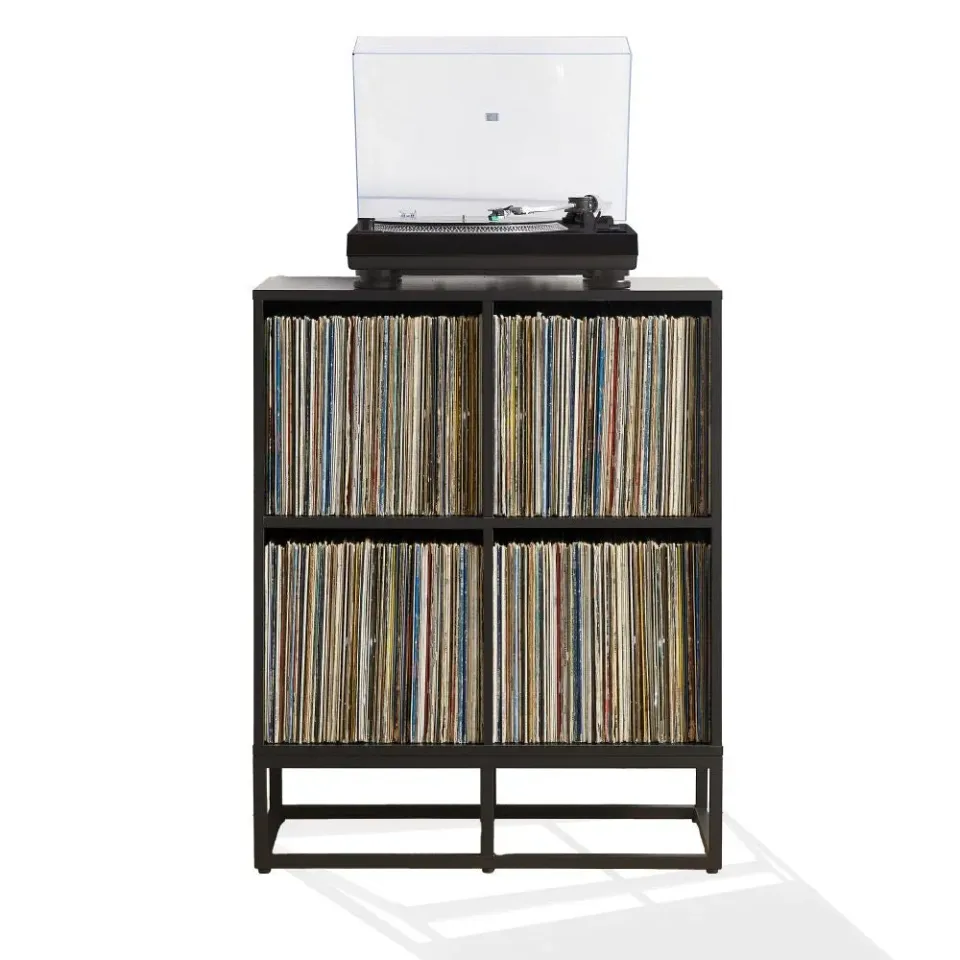 Crosley Enzo kubhylla bokhylla Svart vinyl