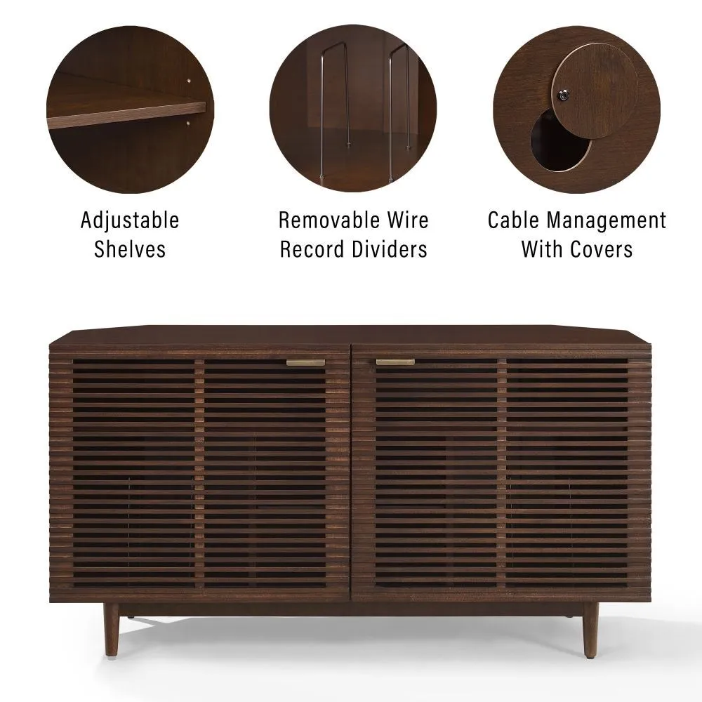 Crosley Cameron hörnskåp för vinyl brun