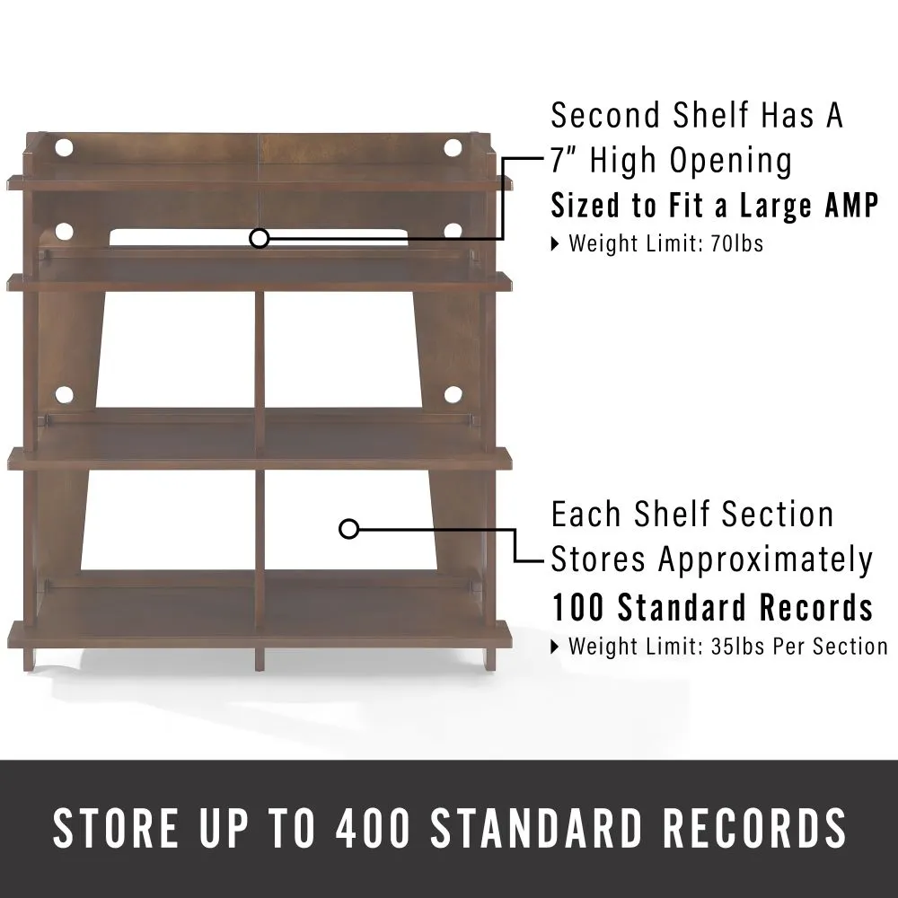 Crosley Soho skivmöbel mahogny stor 400 vinyl