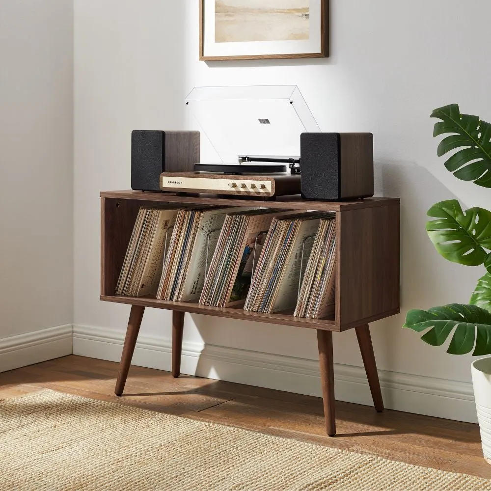 Crosley Liam Small skivspelarbänk valnöt vinylhylla