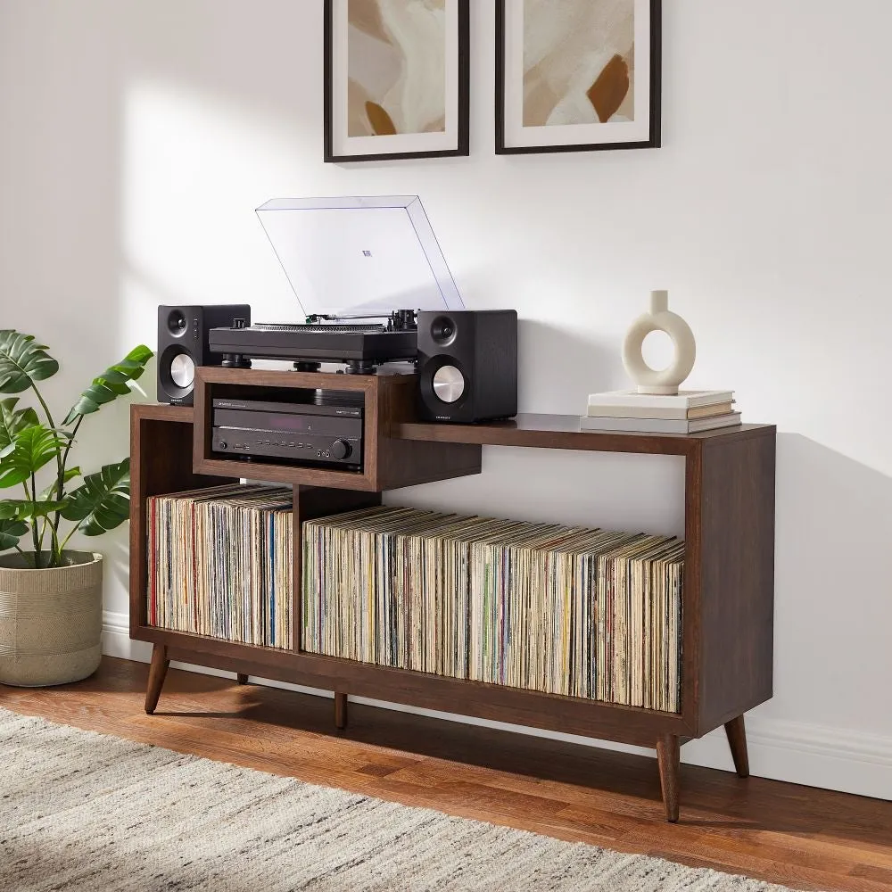 Crosley Nashville skivspelarbänk brun vinylförvaring