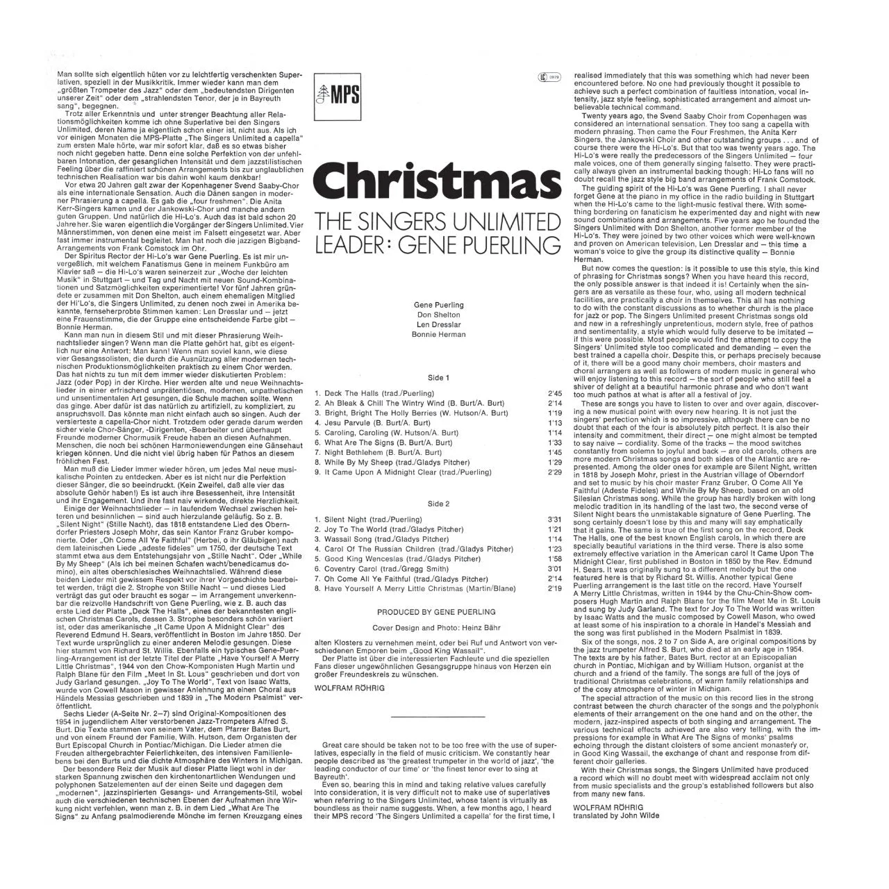 Revox Singers Unlimited Christmas masterband CCIR