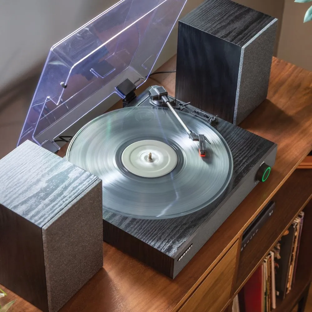 Crosley Zane skivspelare med högtalare svart remdrift
