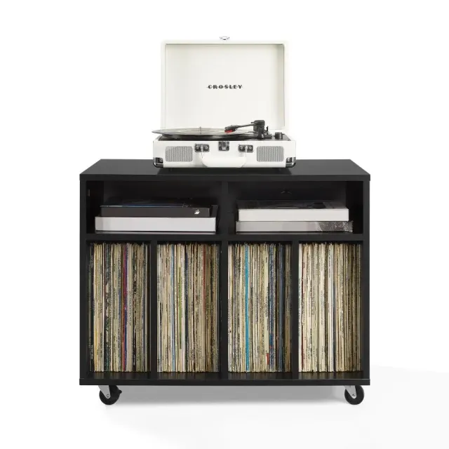 Crosley Carlo rullande skivspelarbänk svart hjul