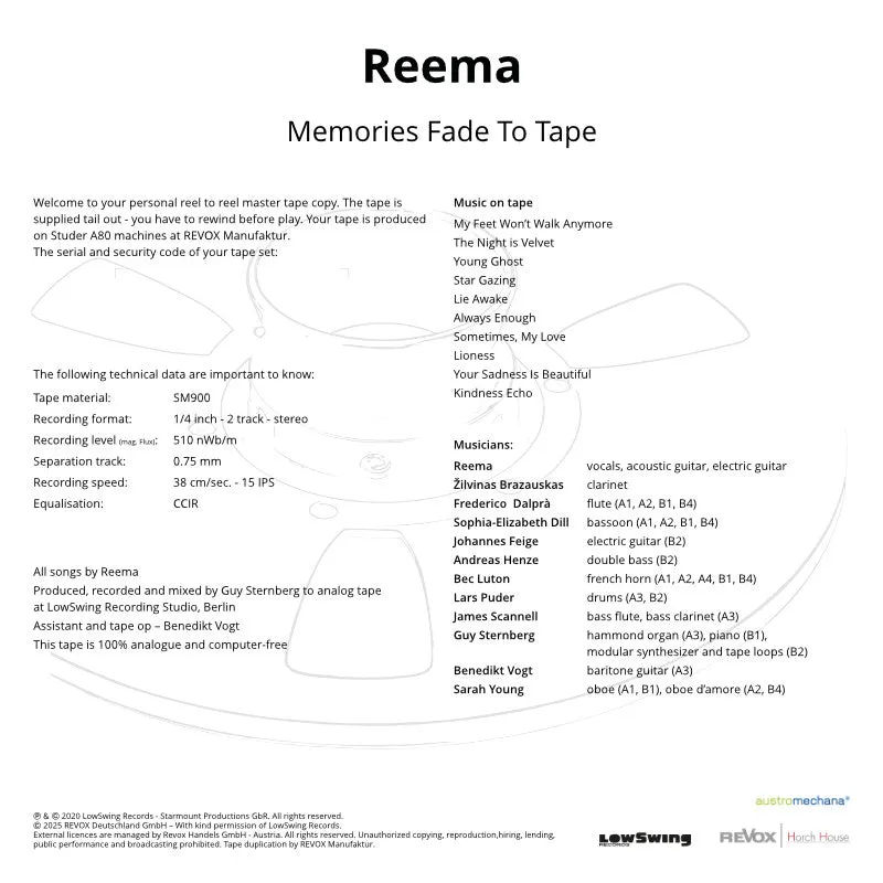 Revox Reema Memories Fade To Tape masterband standard