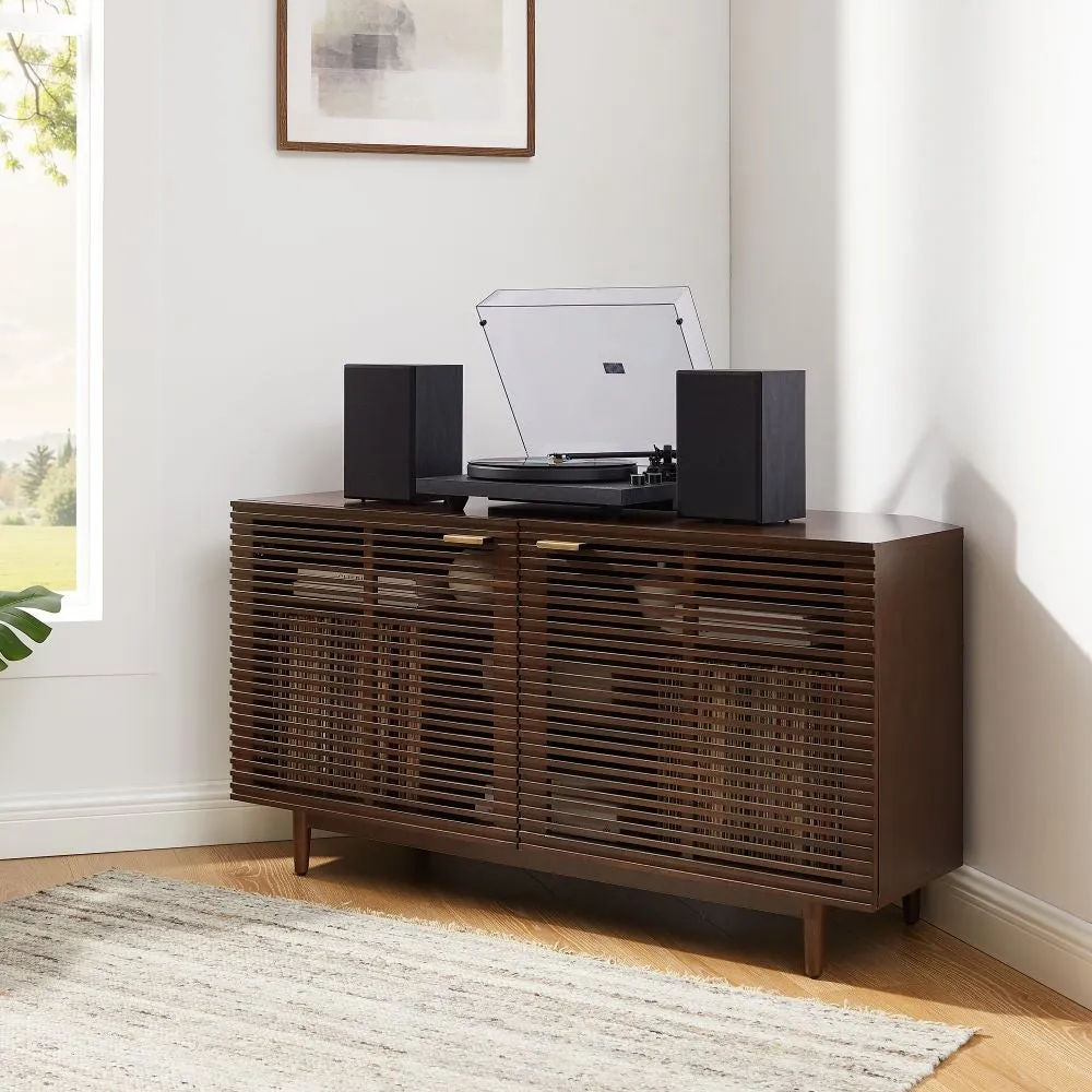 Crosley Cameron hörnskåp för vinyl brun
