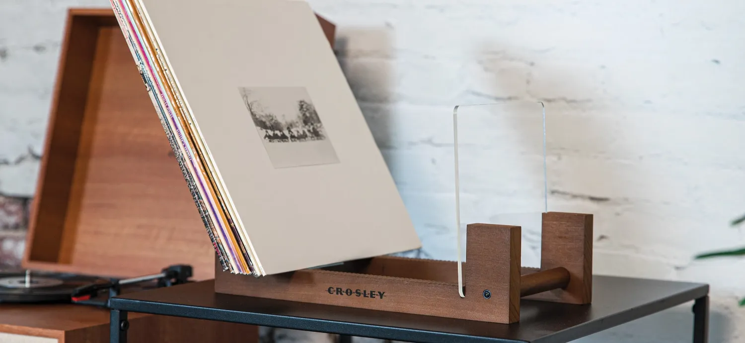 Crosley Record Storage Display Stand skivställ natur trä