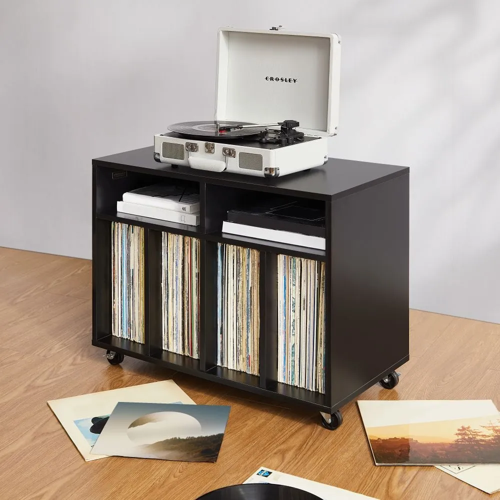Crosley Carlo rullande skivspelarbänk svart hjul