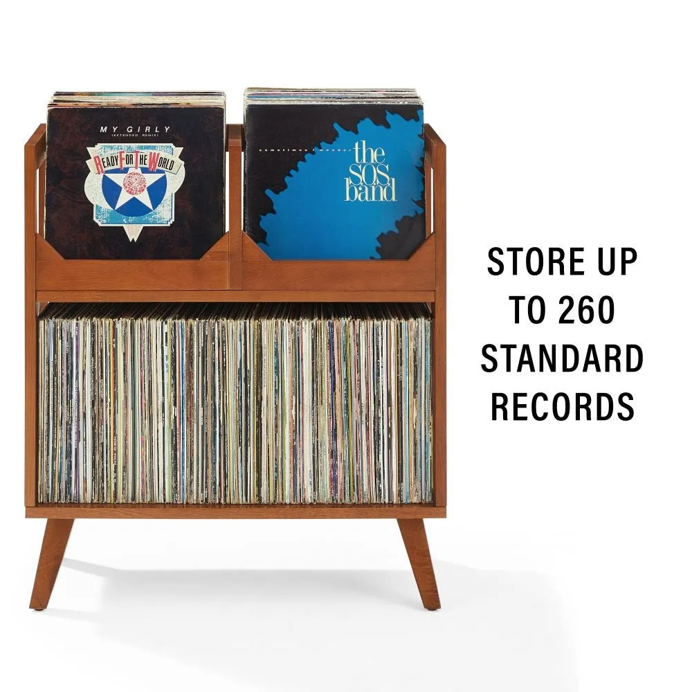 Crosley Asheville Medium vinylbänk valnöt lagring