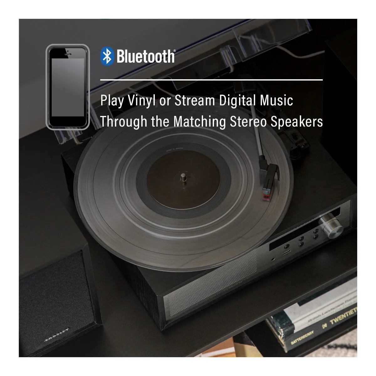 Crosley Sloane skivspelare svart remdrift bluetooth