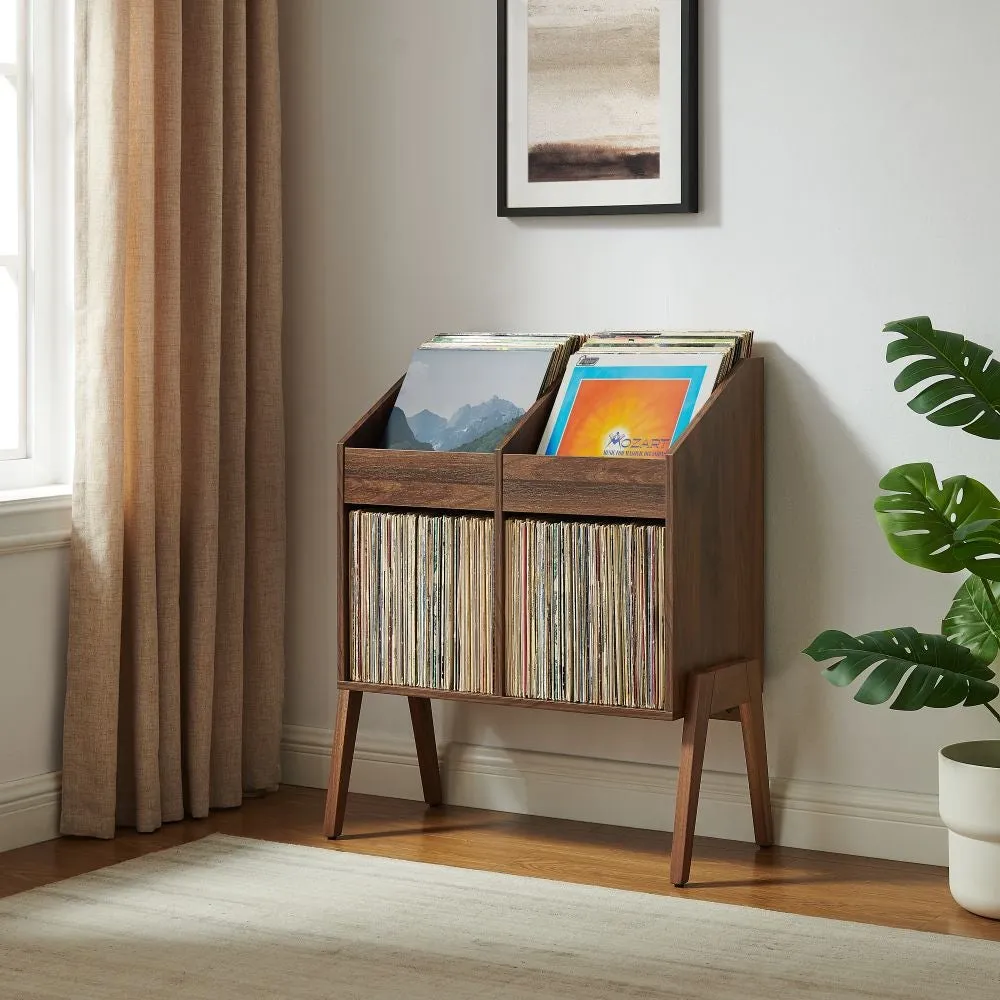 Crosley Luna förvaringsbänk vinyl valnöt