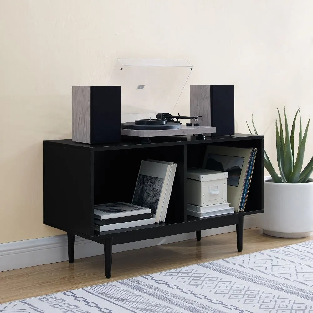 Crosley Liam Medium vinylskåp svart 2 fack