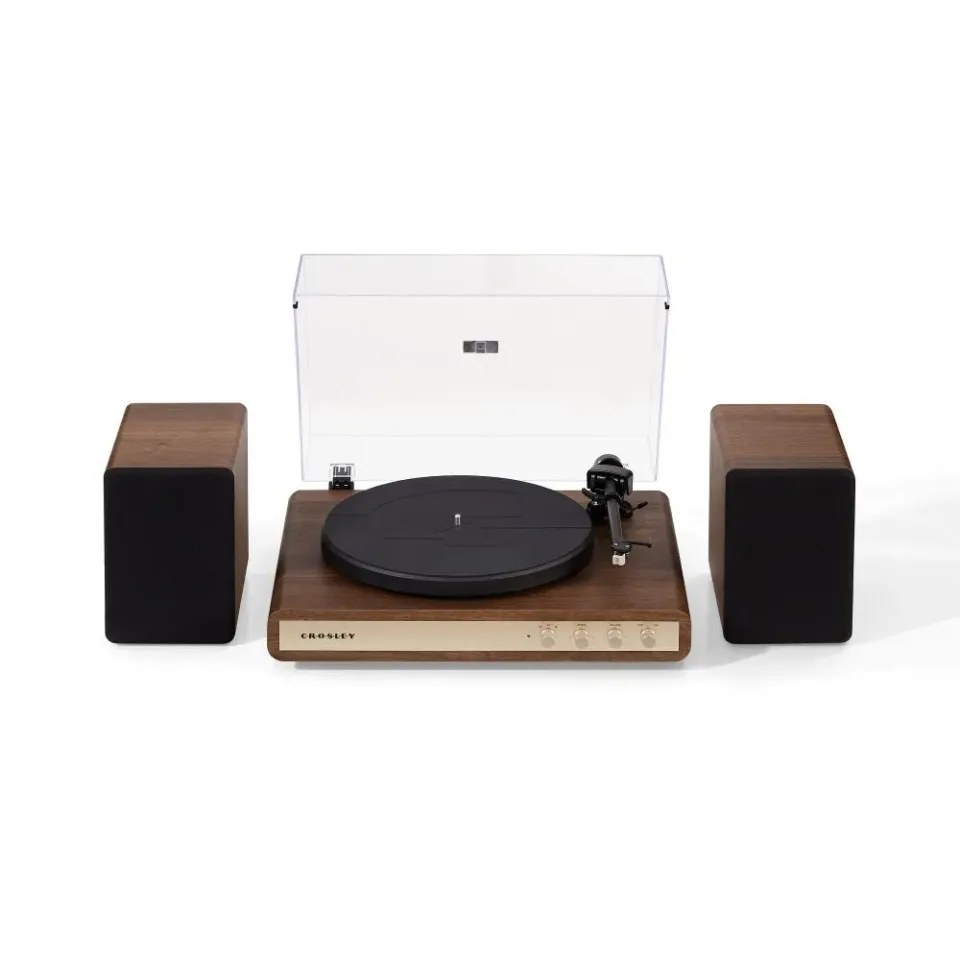 Crosley C65 skivspelare med högtalare valnöt