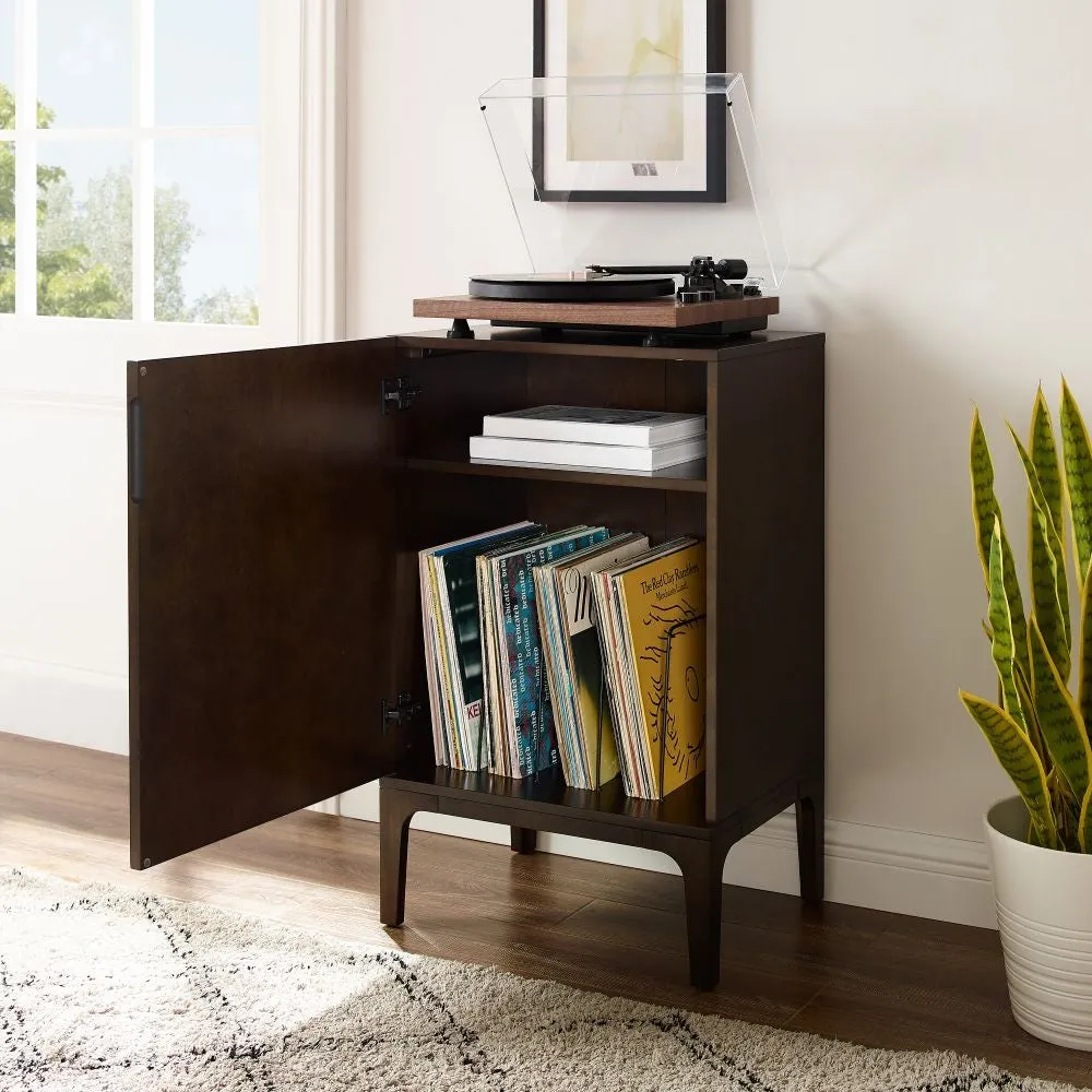 Crosley Asher skivskåp vinylförvaring mörkbrun trä