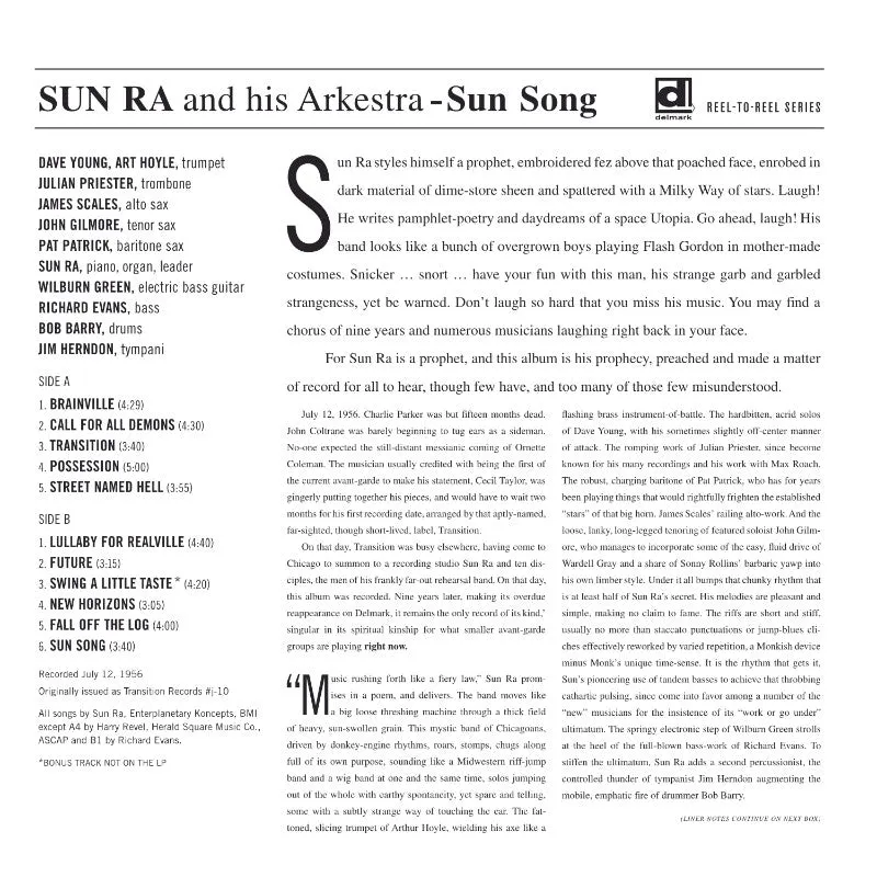 Revox Sun Song masterband standard master CCIR