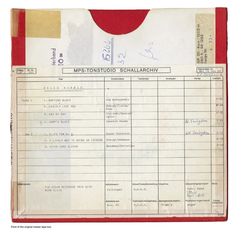 Revox Oscar Peterson Hello Herbie mastertejp Standard Master CCIR