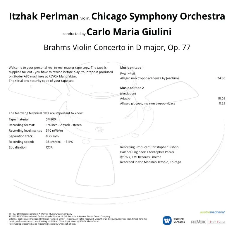 Perlman Brahms Violin Concerto masterband fiol