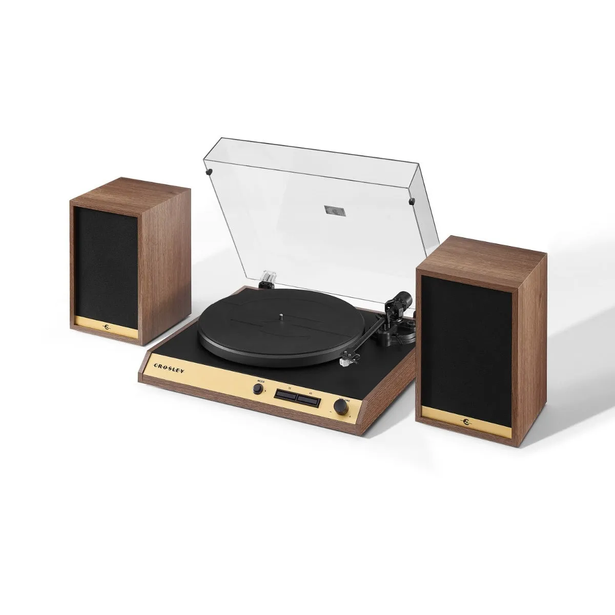 Crosley C72 skivspelare med högtalare valnöt Bluetooth
