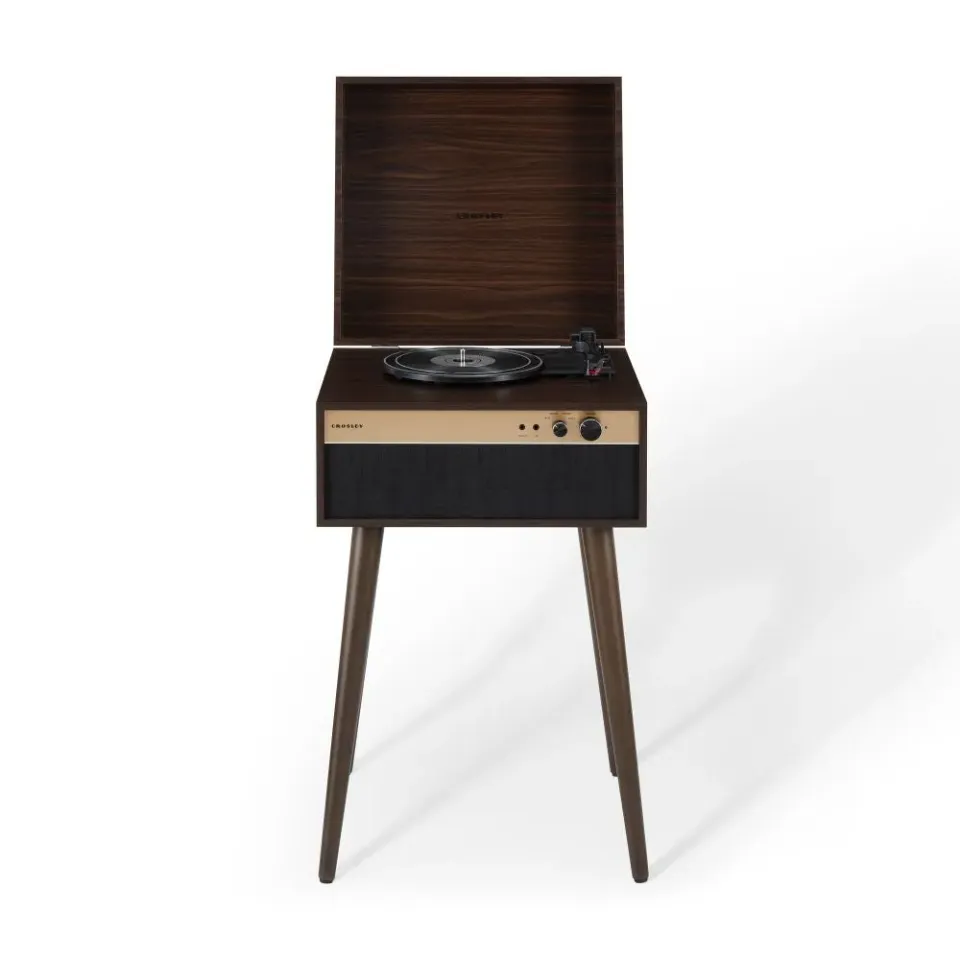 Crosley Jasper skivspelare valnöt med högtalare