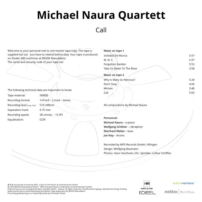 Revox Michael Naura Quartet Call masterband Studio Master