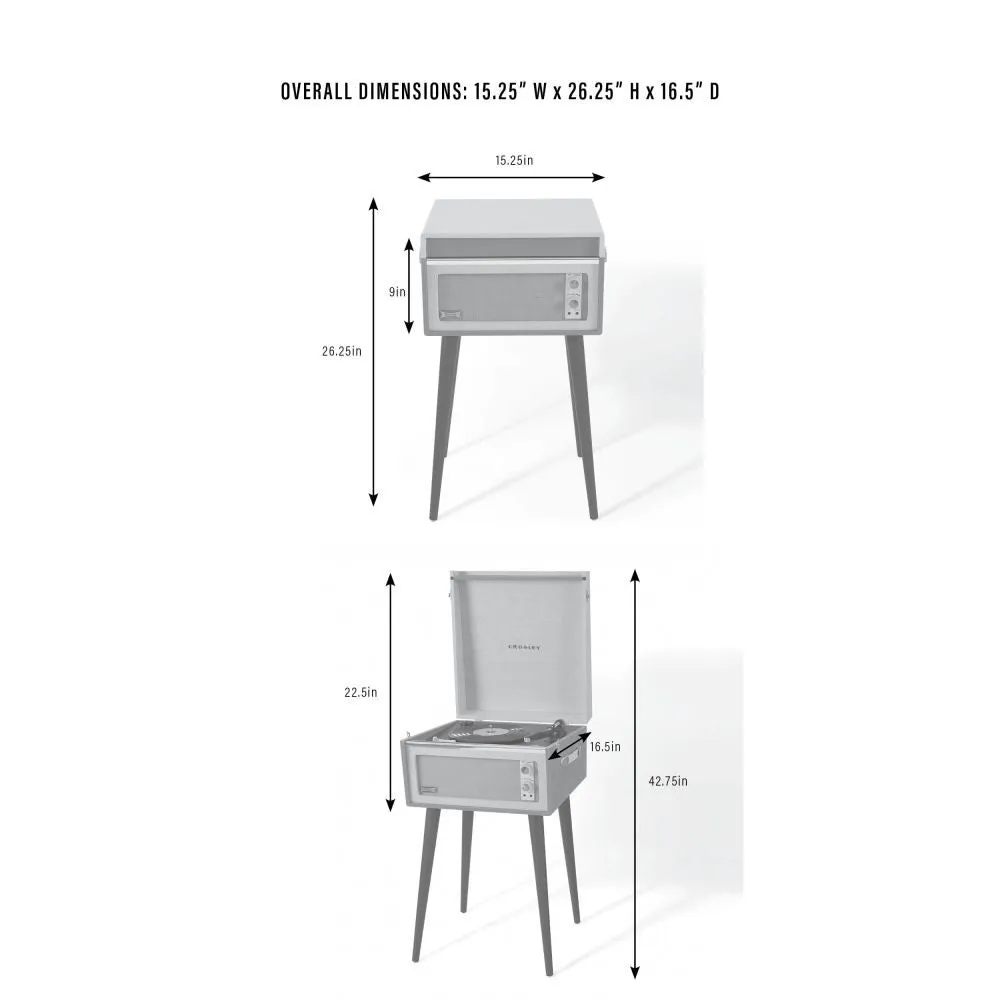 Crosley Dansette Bermuda skivspelare svart ben