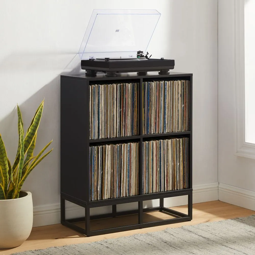 Crosley Enzo kubhylla bokhylla Svart vinyl