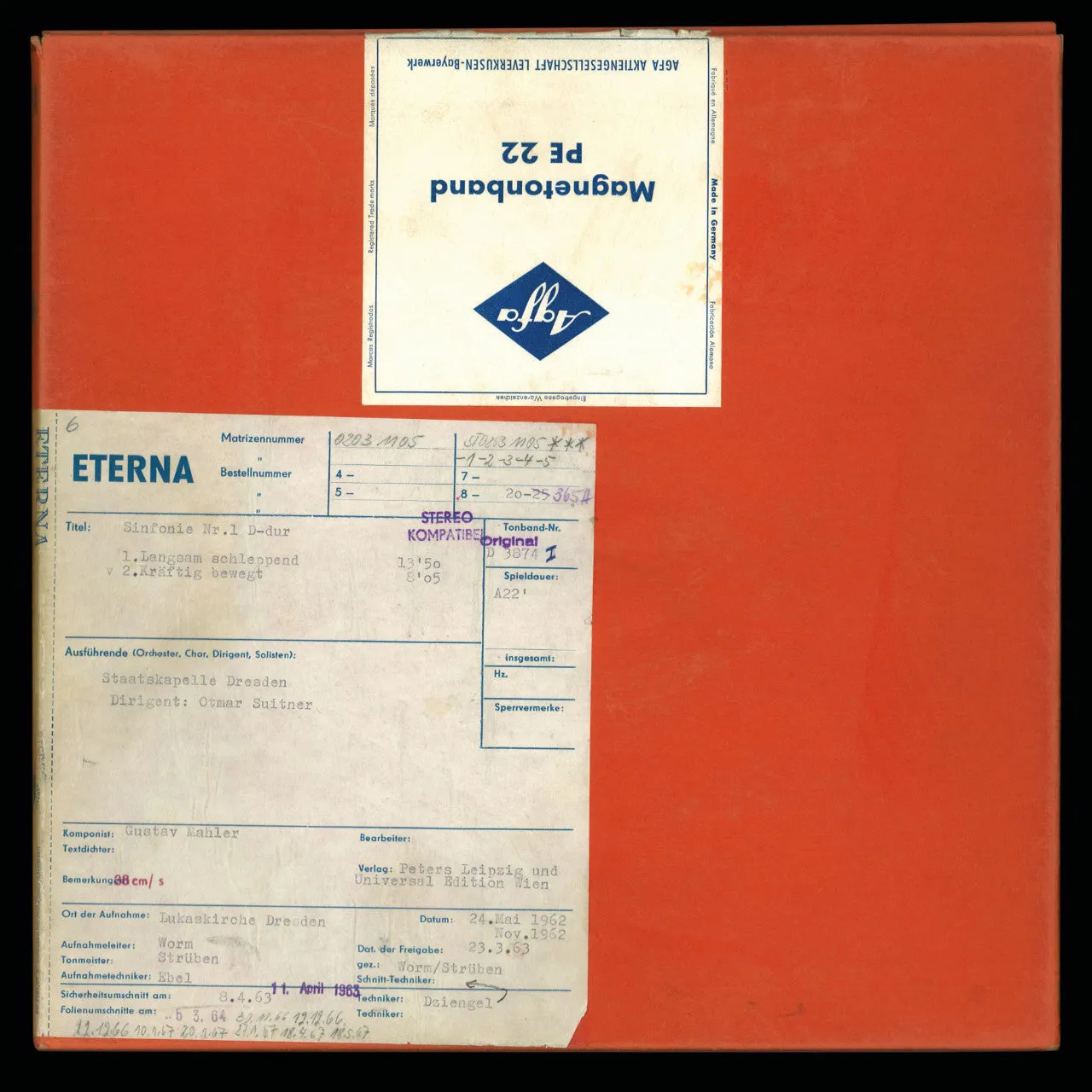 Revox Gustav Mahler Symphony No 1 masterband Standard Master CCIR