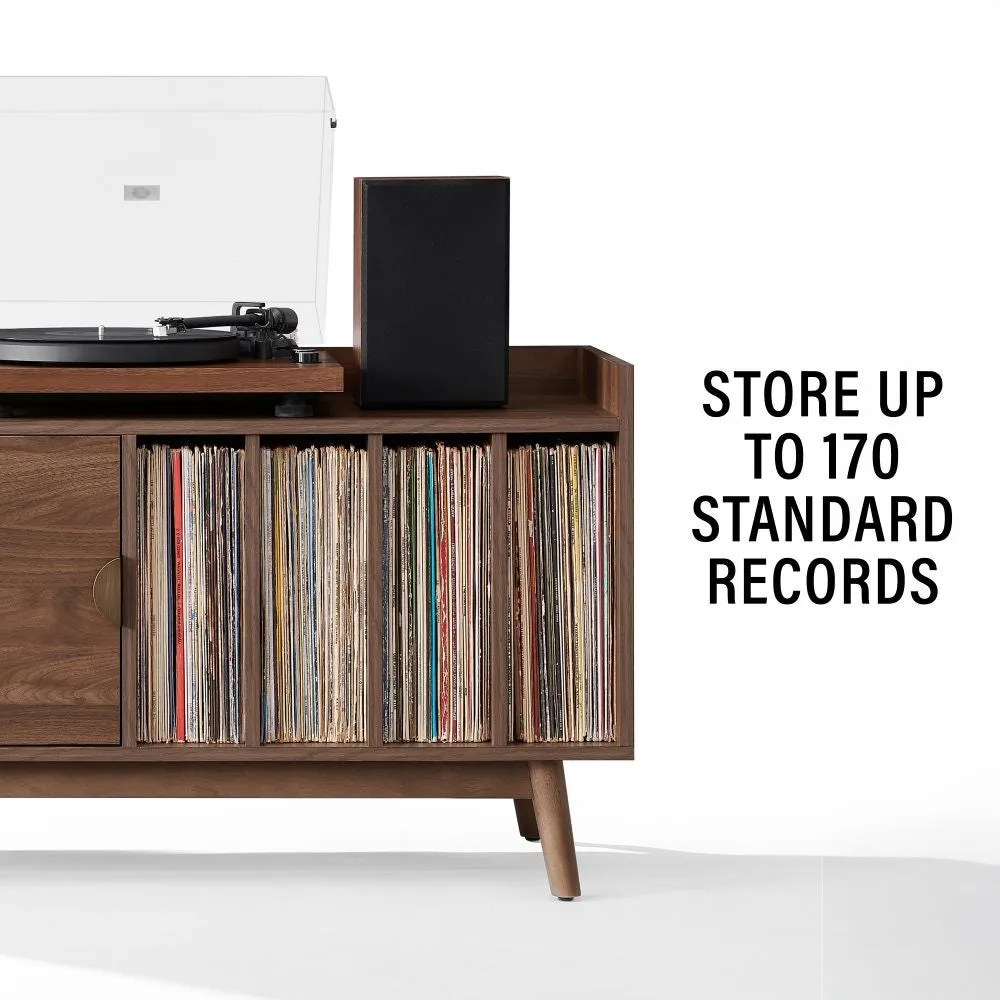 Crosley Skylar skivspelarmöbel valnöt med förvaring