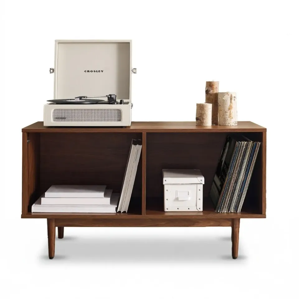 Crosley Liam Medium vinylskåp svart 2 fack