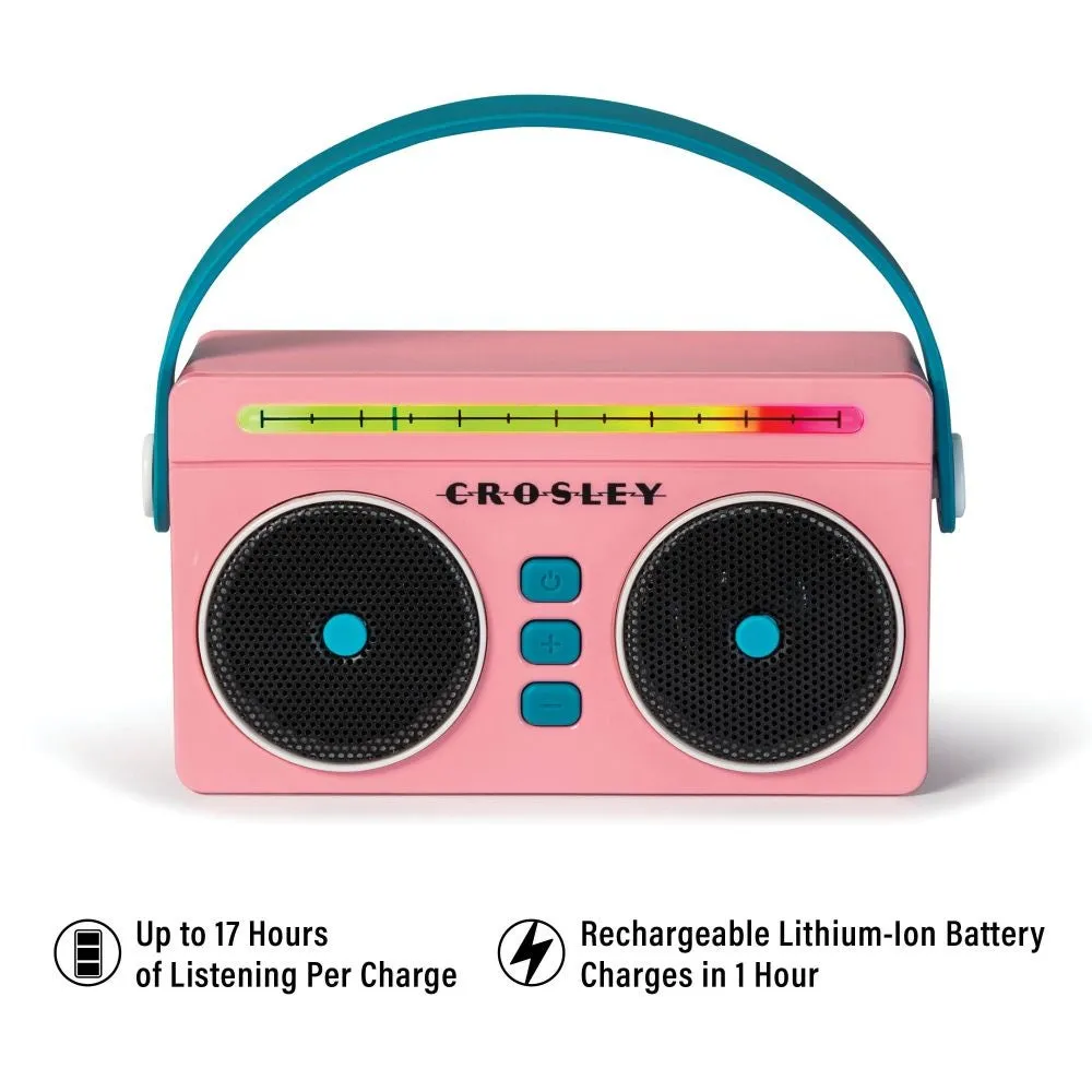 Crosley Mini Boombox bluetooth-högtalare Flamingo bärbar