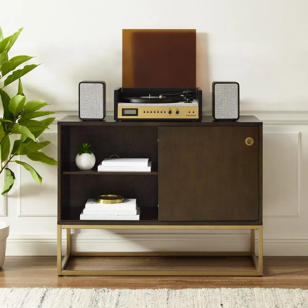 Crosley Byron mediabänk mörkbrun 75 LP