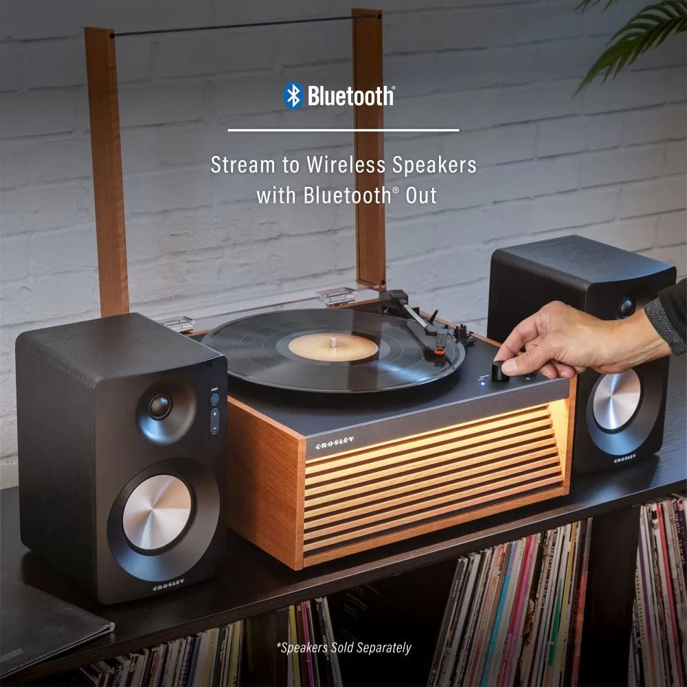 Crosley Dean skivspelare natural trä RIAA