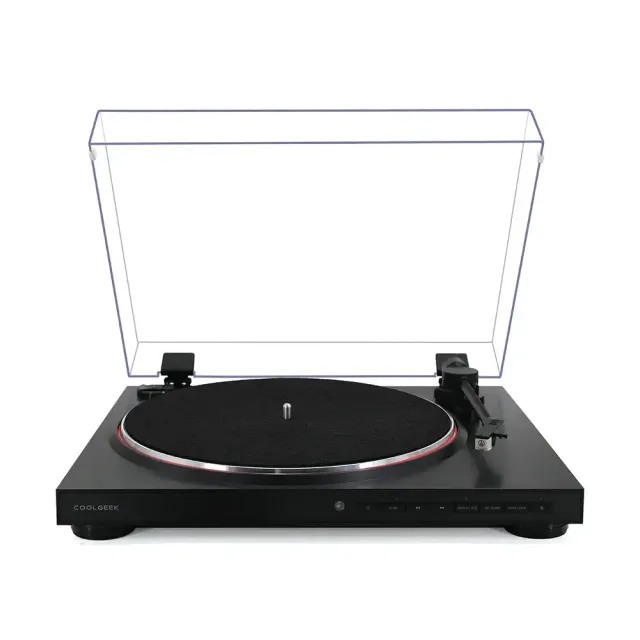 CoolGeek TS-01 skivspelare svart helautomatisk