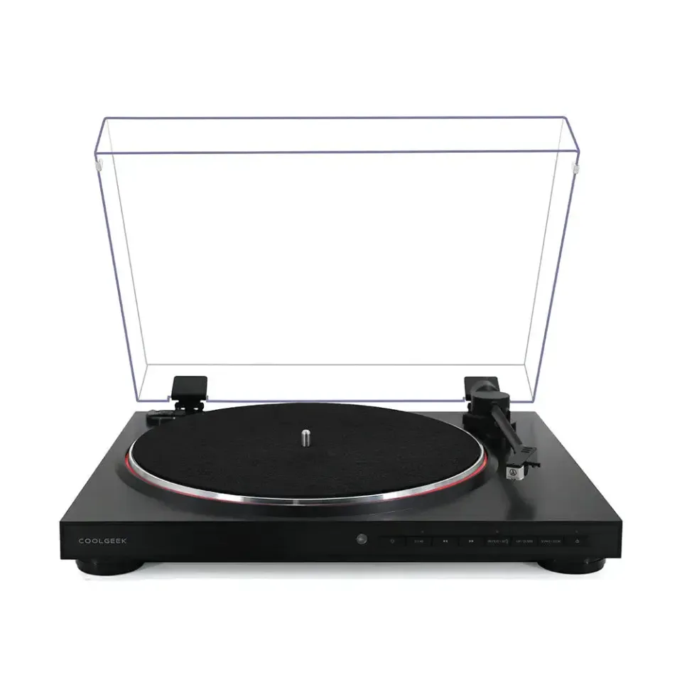 CoolGeek TS-01 skivspelare svart helautomatisk