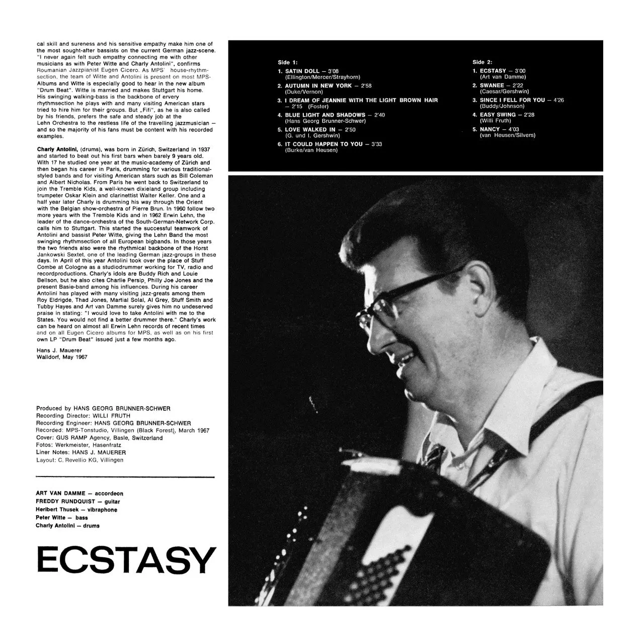 Revox Art Van Damme Ecstasy masterband jazz dragspel