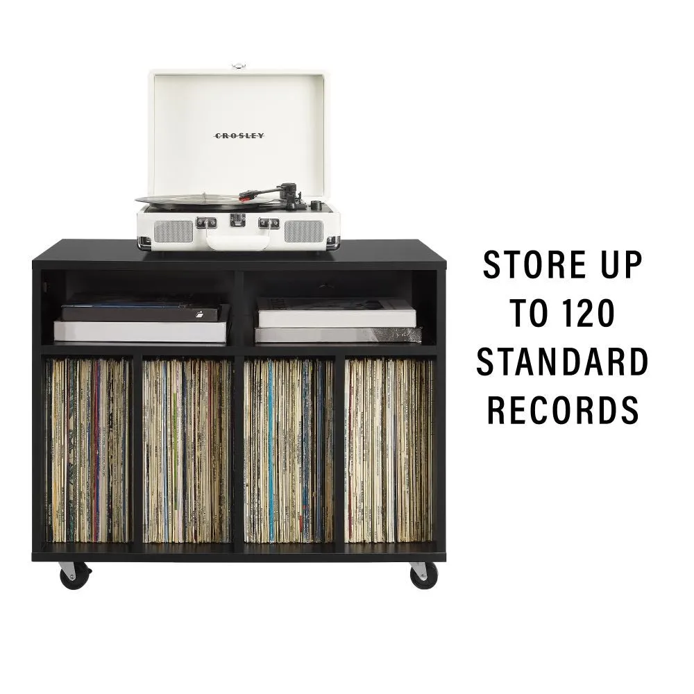 Crosley Carlo rullande skivspelarbänk svart hjul