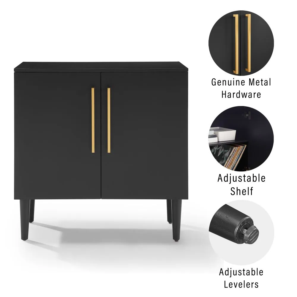 Crosley Everett förvaringsskåp mattsvart vinyl